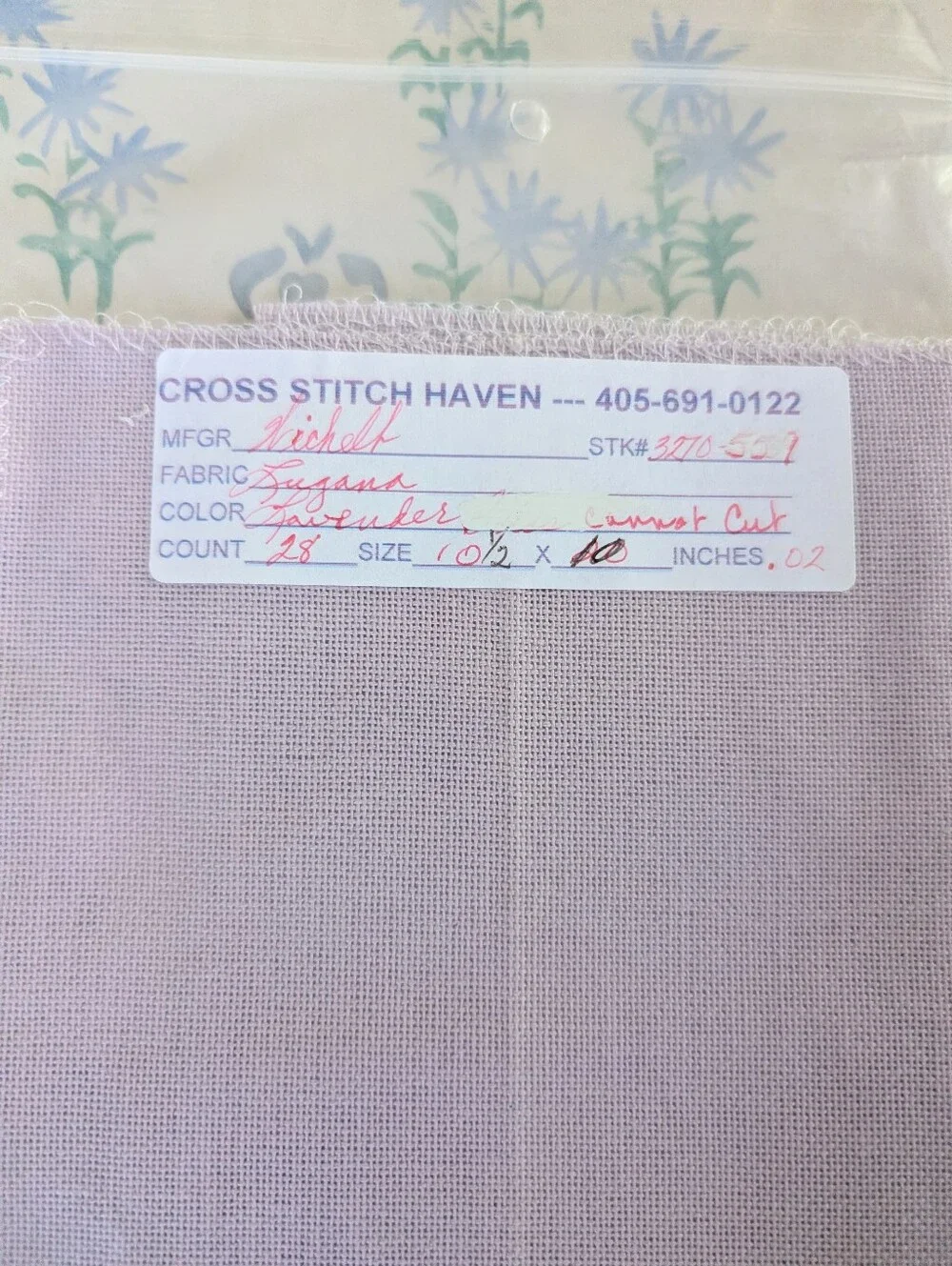 Wichelt Lavender Purple 28 Count Lugana Evenweave Fabric NEW Cross Stitch DIY